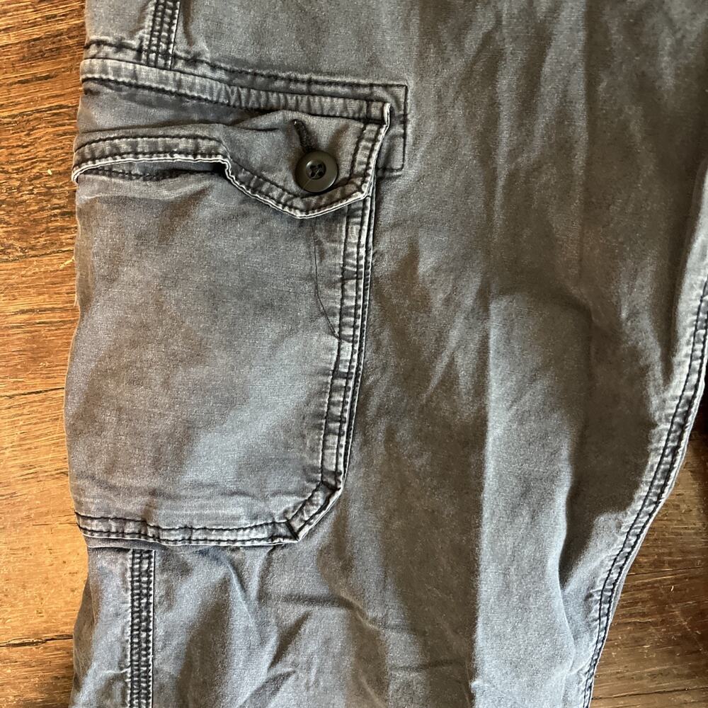 American Eagle Outfitters Y2K Cargo Pants Baggy Wide Leg Gray Black Women 6 - Picture 3 of 12